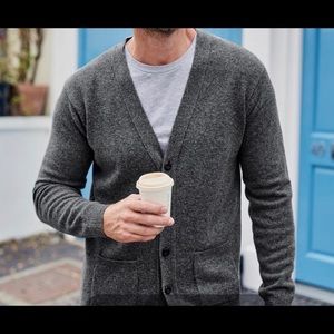 Chaps brown button down sweater